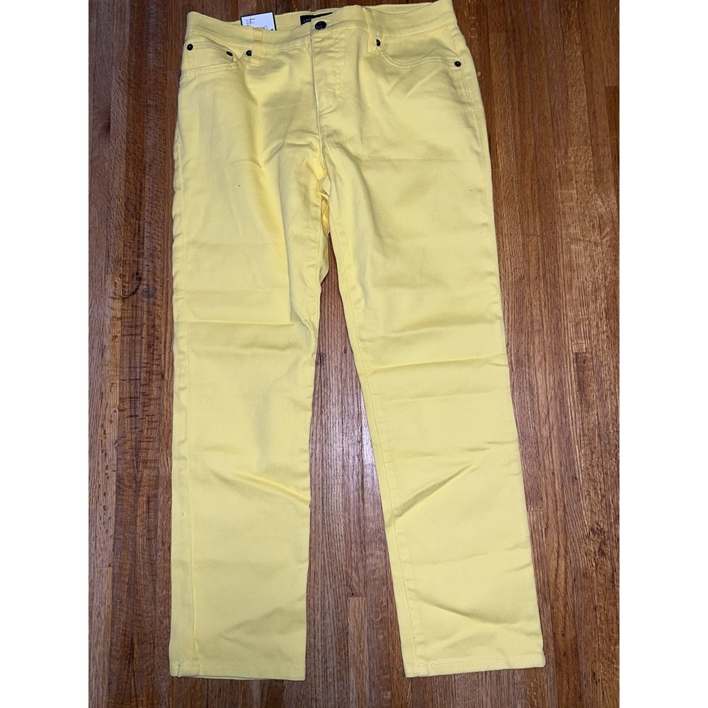 LRL Ralph Lauren Jeans Women 10P Petite Yellow Denim Classic Straight Leg Jean